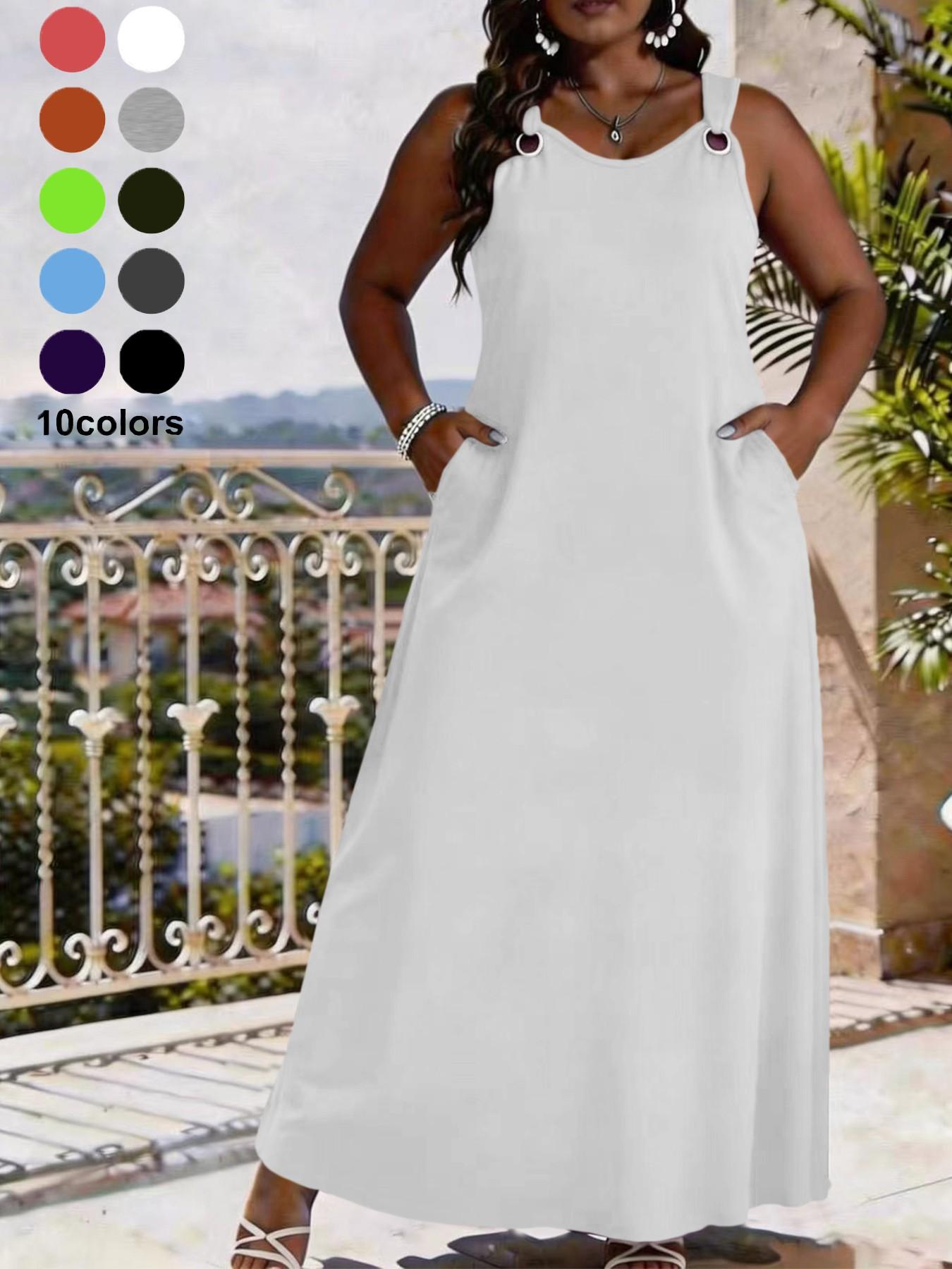 Elegant V Neck Sleeveless Dress for Women, Casual Loose-Fit Camouflage Pattern, Perfect for Daily Outings, Beach Parties, Summer Fashion Womenswear