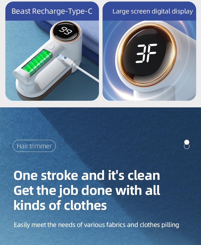 2026 Upgraded Electric Fabric Lint Remover for Clothes - Eliminates Static - Efficient and Convenient Fabric Shaver, Portable USB Rechargeable, Suitable for Sweatshirts, Blankets, Curtains, Carpets, Furniture, and Bedding