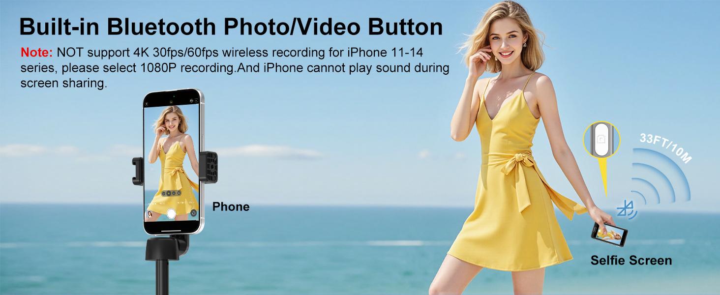 Newmowa Touchscreen Phone Vlog Selfie Monitor Screen, Magnetic Wireless Back Camera Selfie Monitor with Focus Adjustment ONLY for iPhone, Support 4K 30fps Wireless Recording for iPhone 15/16/17 TikTok YouTube Instagram