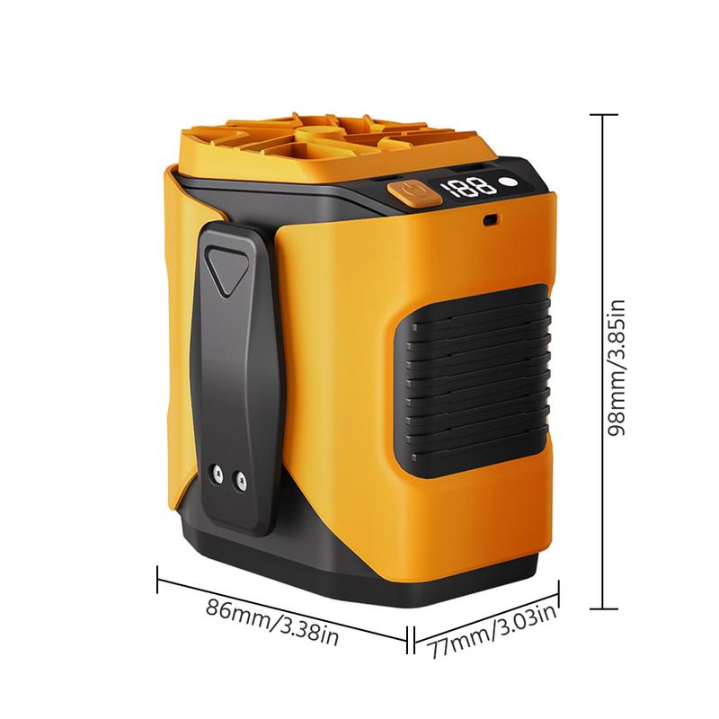 Portable Waist Fan Under Shirt Rechargeable 5000mAh Powerful Wind for up to 24 Working Hours Personal Cooling Fan Mini Hands-Free Fan With Flashlight for Outdoor & Travel Orange