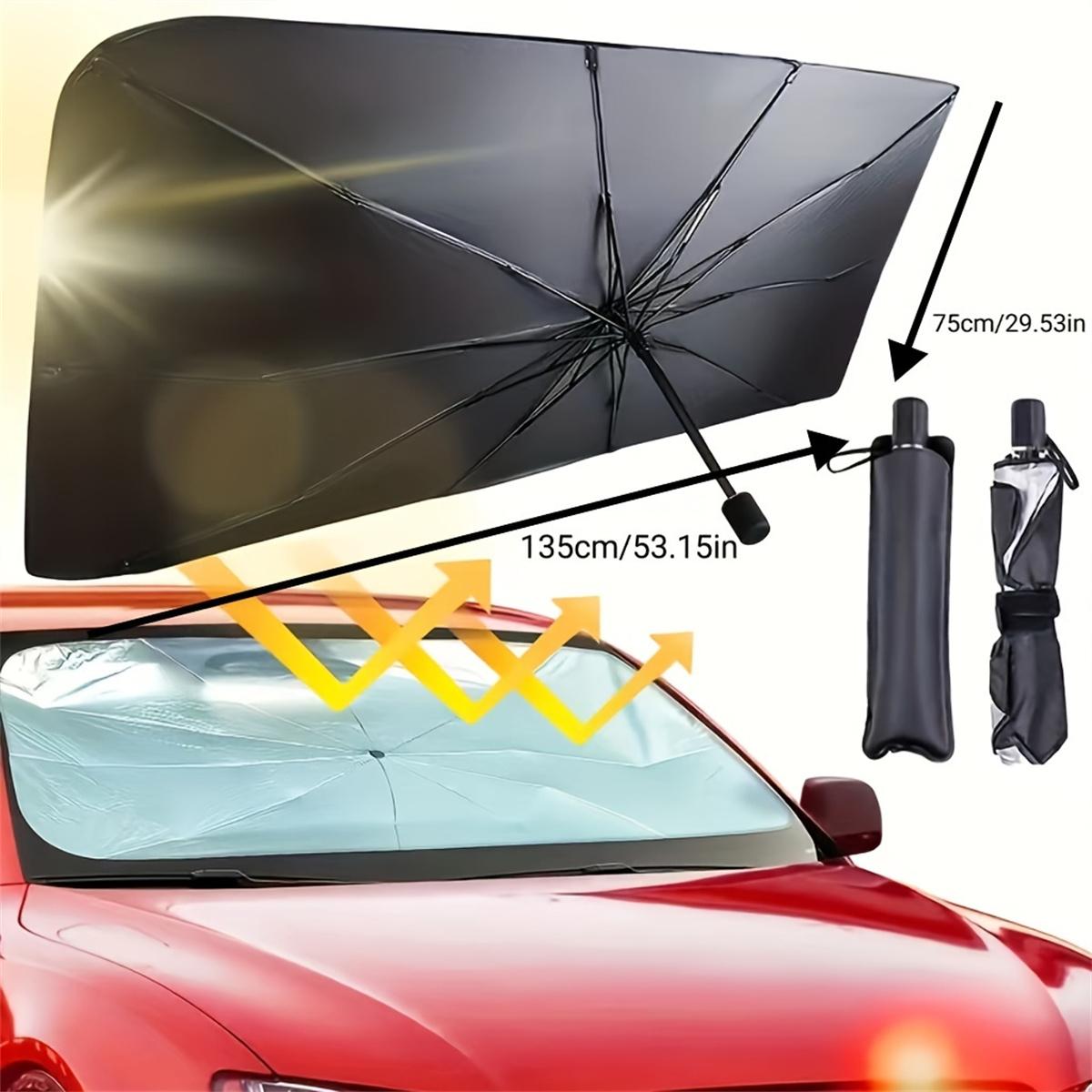 Portable Car Front Windshield Sunshade Umbrella, Titanium Silver Layer UV Protection, Multiple Sizes for Various Vehicle Models