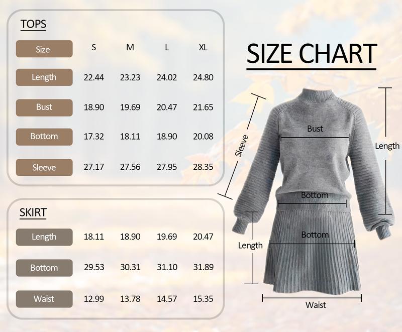 Women's 2 Piece Outfits 2025 Long Sleeve Mock Neck Ribbed Sweaters and Mini Skirt Two Piece Sets Casual Fall Winter Fashion
