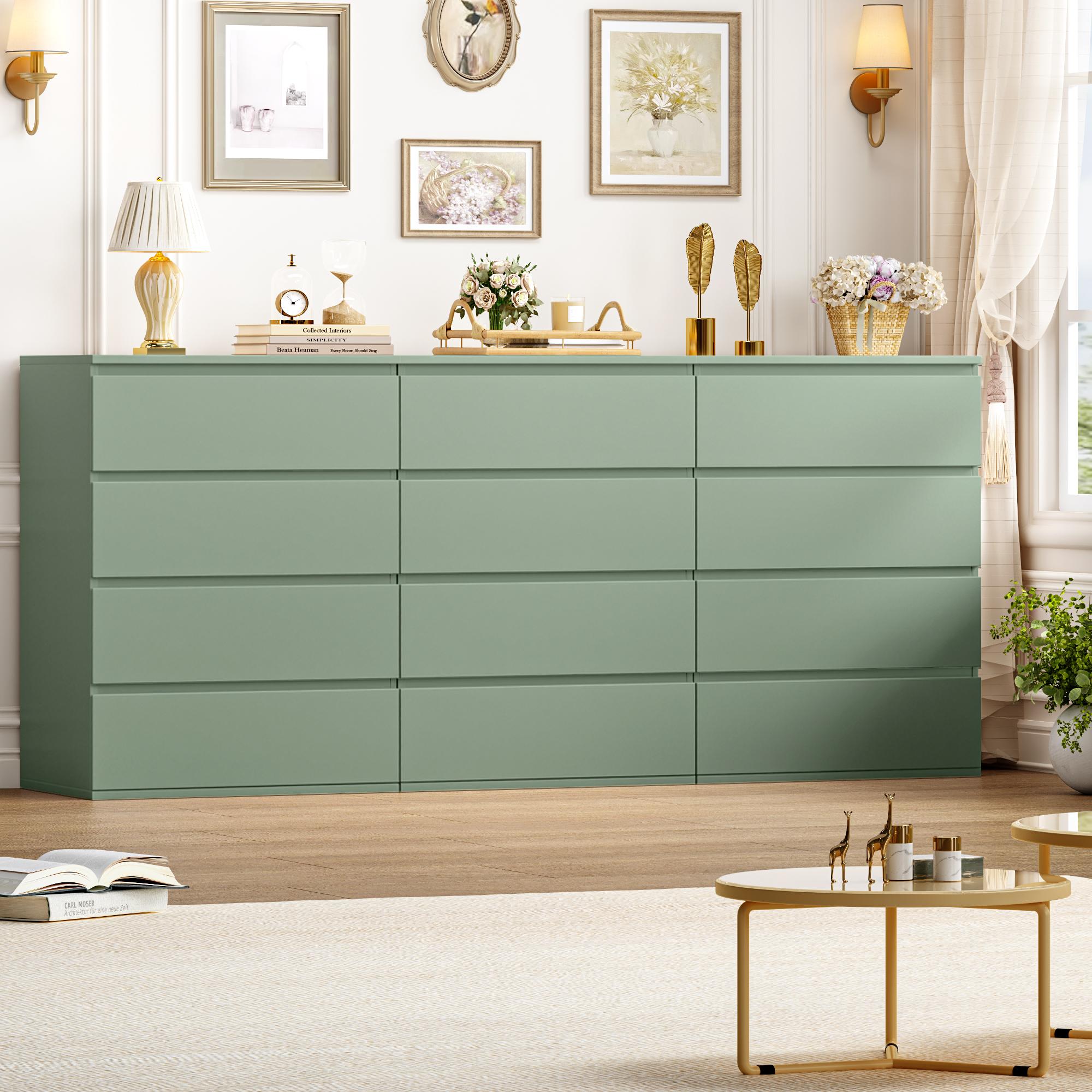 FOTOSOK 4 Drawer Dresser, White Dresser for Bedroom, Small Dresser Chest of Drawers, White Storage Cabinet with 4 Drawers