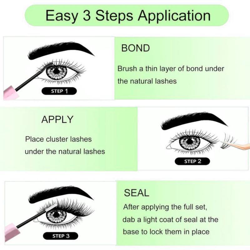 Curl Wispy Individual False Eyelash with Lash & Tweezers Kit, Natural Self Grafting Diy Segmented Eyelash, Makeup, Diy Eyelash Extensions