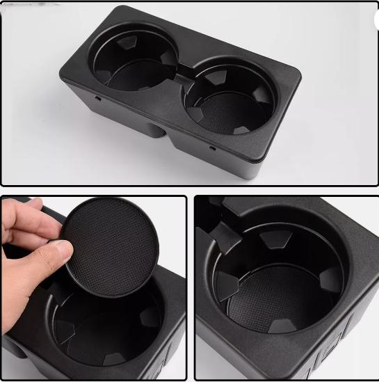 G-PLUS- Dual Cup Holder Insert Fit For 07-14 GMC Cadillac Chevy Rear Seat Center Console coinholder