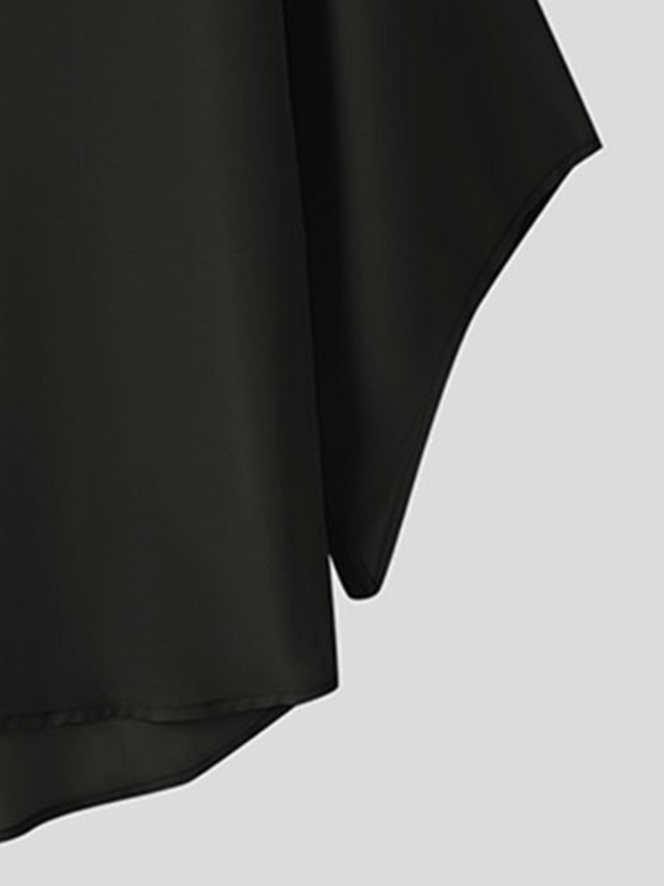 INCERUN Men's Fashion Casual Solid Color Transparent Seven-Quarter Sleeve T-Shirt, Perfect for Summer Daily or Vacation Wear