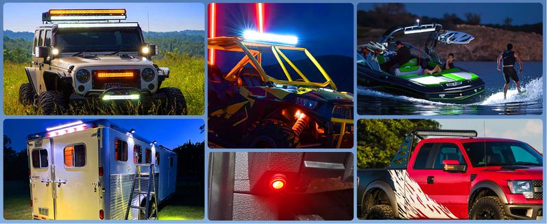 Nilight 52 Inch Spot Flood Combo Led Light Bar 2PCS 4Inch 18W Spot LED Fog Lights With Off Road Wiring Harness- 3 Leads led Underglow Car