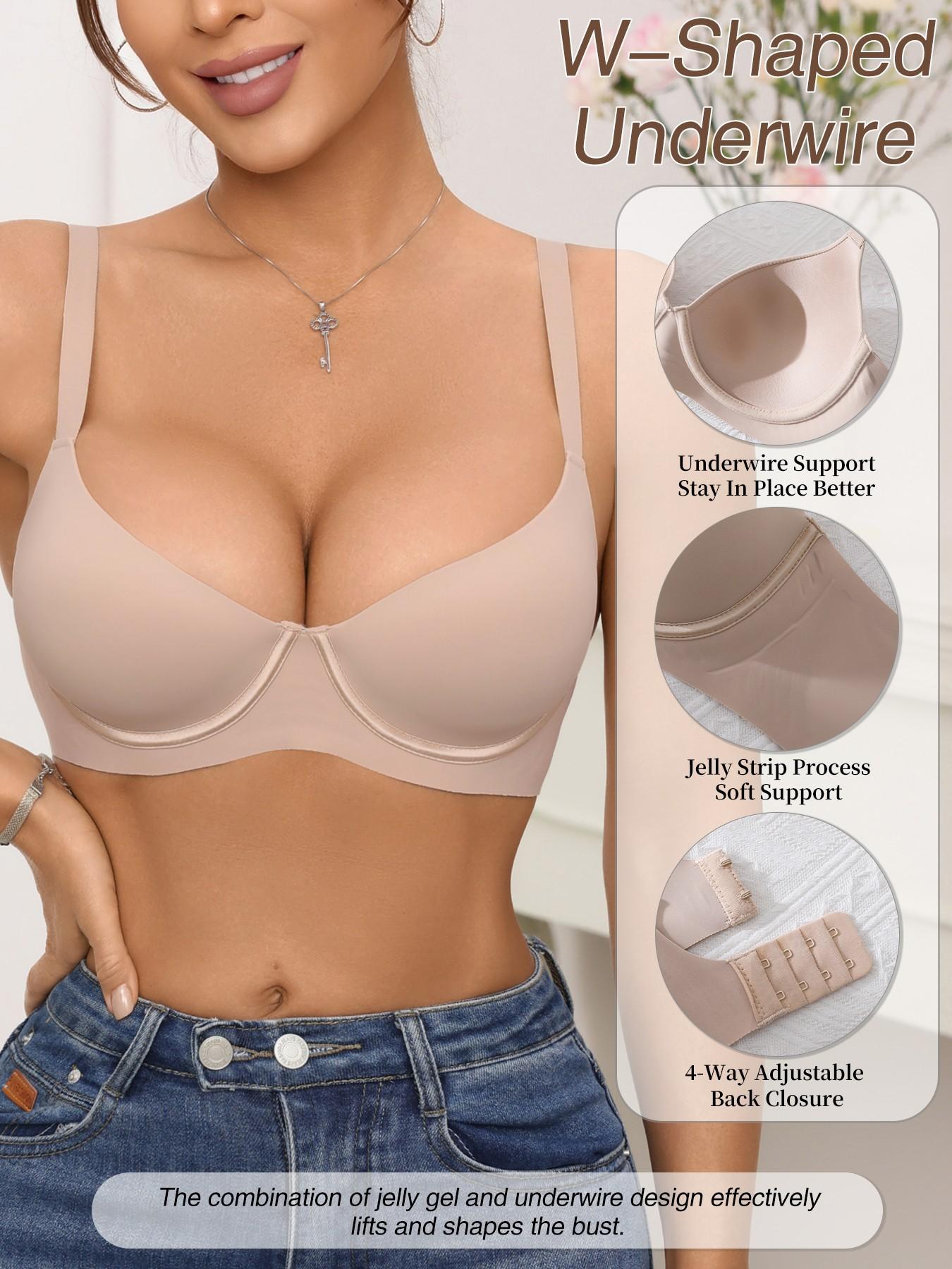 Women's Plain Underwire Bra with Steel Ring, Comfortable Breathable Lined Design, Adjustable Straps, Medium Support Daily Wear