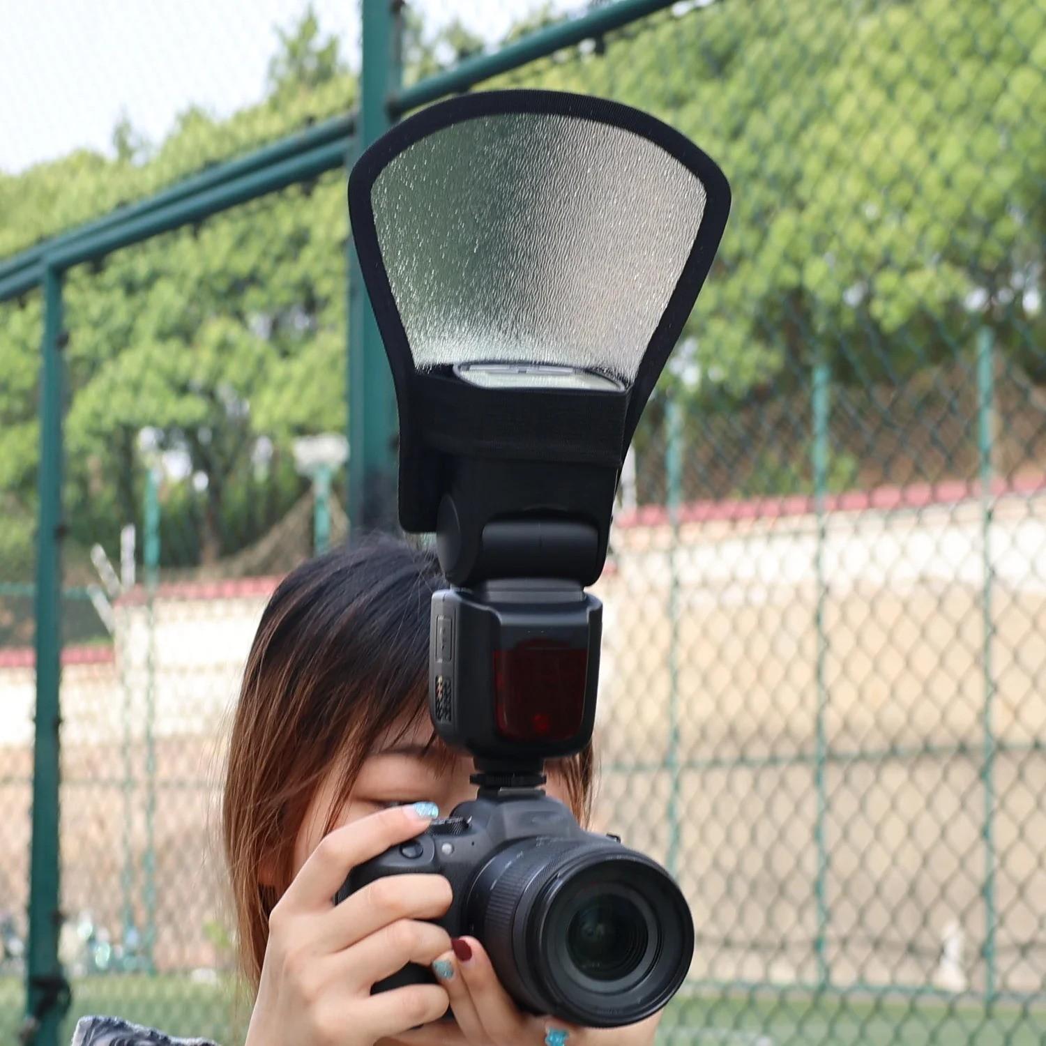 Universal Camera Softbox Flash Light Reflective Board Diffuser Portable Reflector Set Silver Color Bendable Flash Reflector Kit