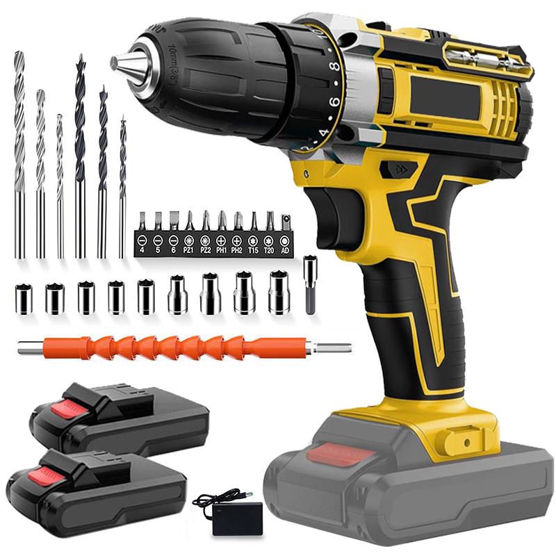 Cordless Drill Tool Set  21V Electric Power Drill with 1.5AhLithium-ion Battery and Charger–USB/Type-C Rechargeable, Portable, All-in-One DIY & Home Toolbox Kit. Halloween/Thanksgiving/Christmas—The Best Choice for Gifts