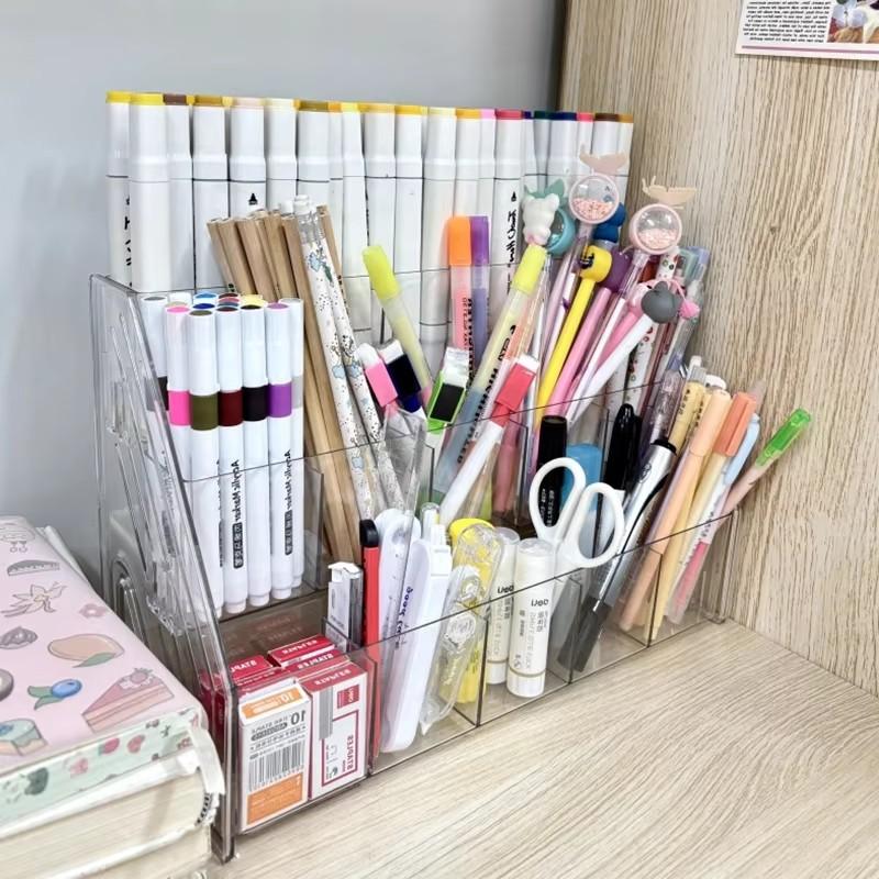 Multi-Layer Transparent Storage Rack, 2/3/4 Layers Display Stand, Ideal for Pens Pencils Markers Ballpoint Pens, Office Supplies Organizer, Stationery Storage Organizer