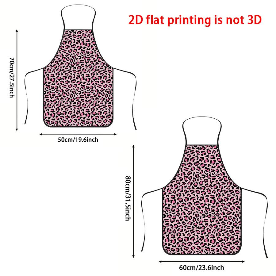 Unisex Leopard Print Apron, Durable Polyester Material, Ideal for Cooking, BBQ, Gardening, Painting, Manicure, Indoor & Outdoor Use