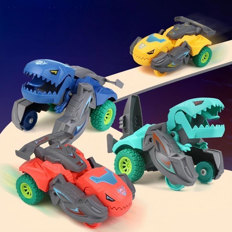 Toy Collision Dinosaur Transforming Car, Inertia Toy Car, Multiple Fun Play Modes, Parent-Child Interactive Game Toy, Suitable for Boys Aged 3+