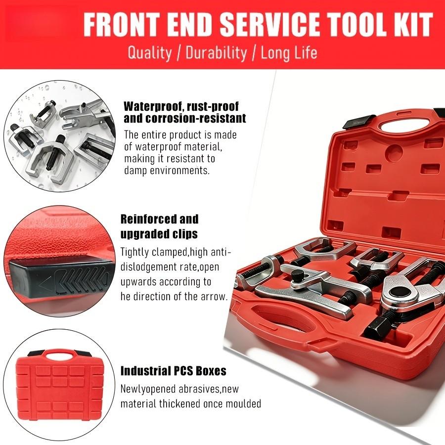 5-Piece Ball Joint Bearing Separator Kit, Pittman Arm Puller, Tie Rod End Tool, 5-In-1 Front Service Set, Easy Disassembly, Vehicle Maintenance