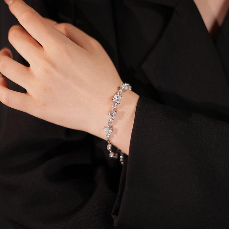 【#374】4CT Synthetic Moissanite Bracelet in 925 Sterling Silver
