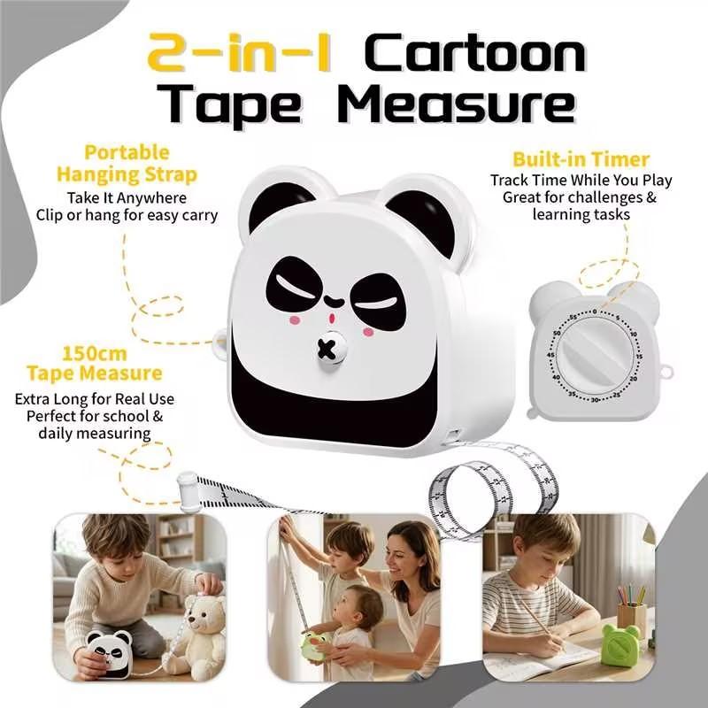 Tape Measure, Stem Education Tool with Timer, Adjustable Design, DIY Assembly Toy, Safe for Kids Aged 3+, Gift for Boys and Girls