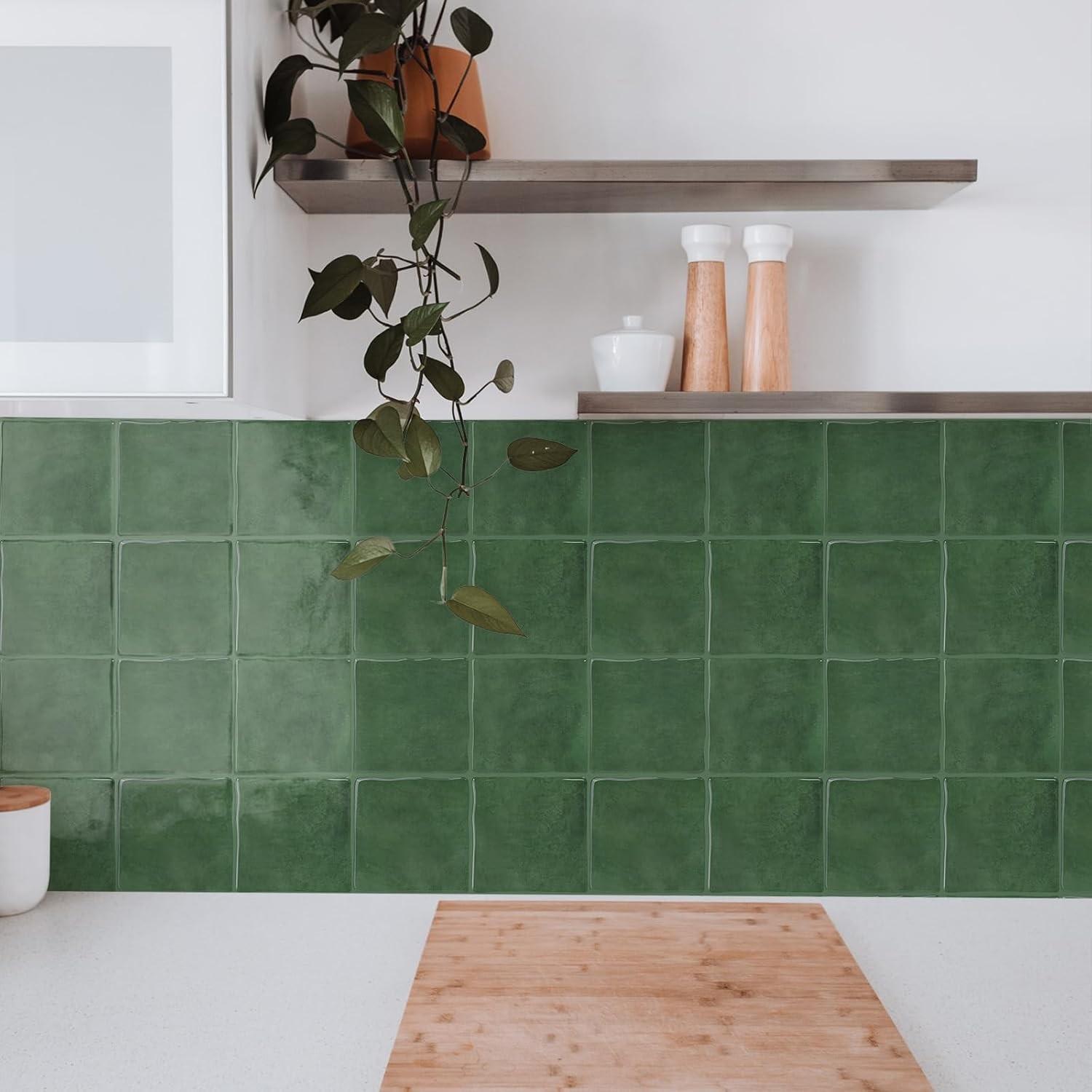 10-Sheets/20-Sheets Peel and Stick Backsplash Tiles, Kitchen Bathroom Square Self Adhesive Wall Tile, Checkerboard Mosaic Stickers