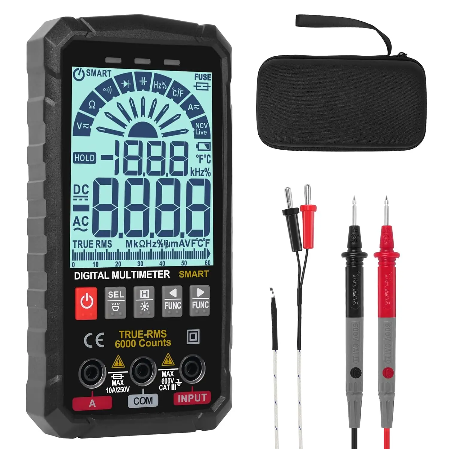 WG-126  Digital Multimeter, 6000 Counts TRMS, Auto-Ranging,6000-Count TRMS  Multimeter with Auto-Ranging,   and Current, Resistance, Capacitance, Temperature and NCV