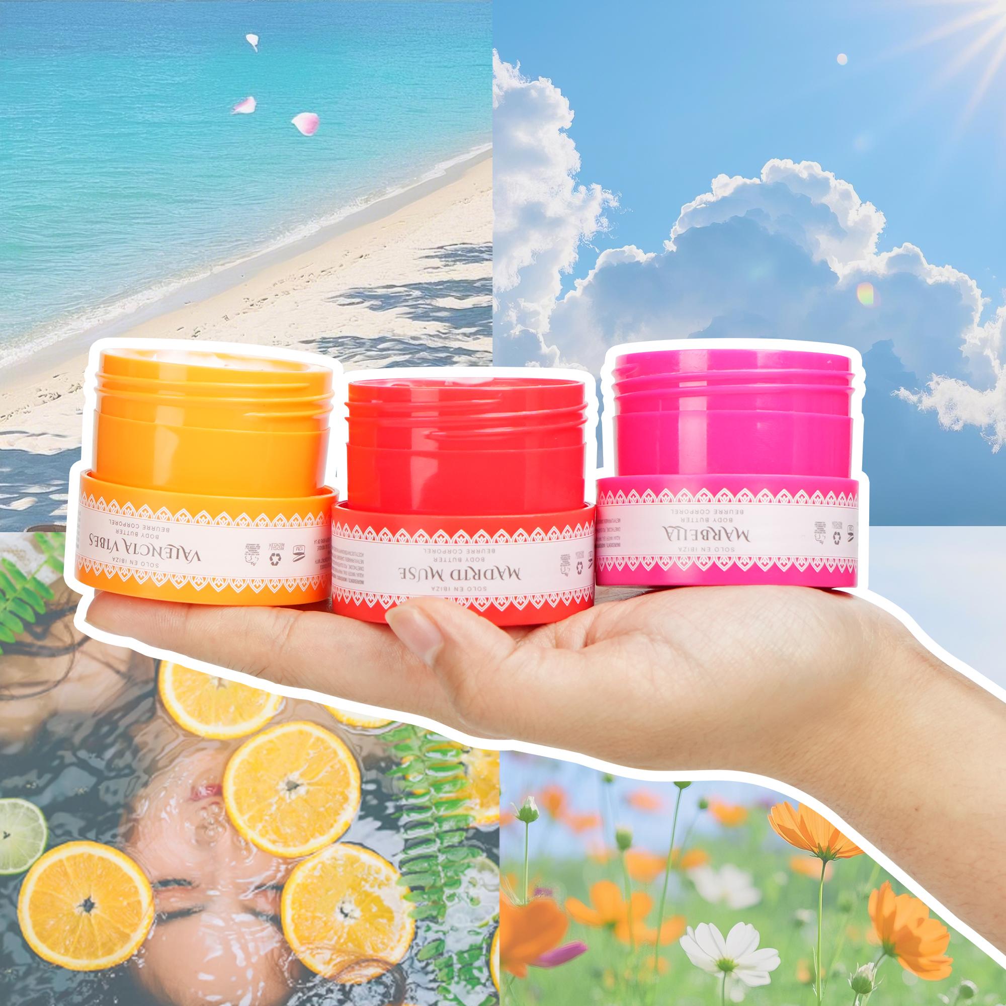 SOLO EN IBIZA 3 PCS Body Butter Set 50g/1.76.oz MADRID MUSE, VALENCIA VIBES, MARBELLA Scents Moisturizers Cosmetic