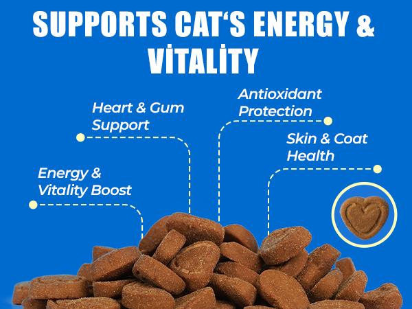 Just Try Coenzyme Q10 Heart Healthy Bites for Cats – Advanced Q10 & Taurine Supplement, Chicken Flavored Soft Chews for Feline Heart Health, 300 Count