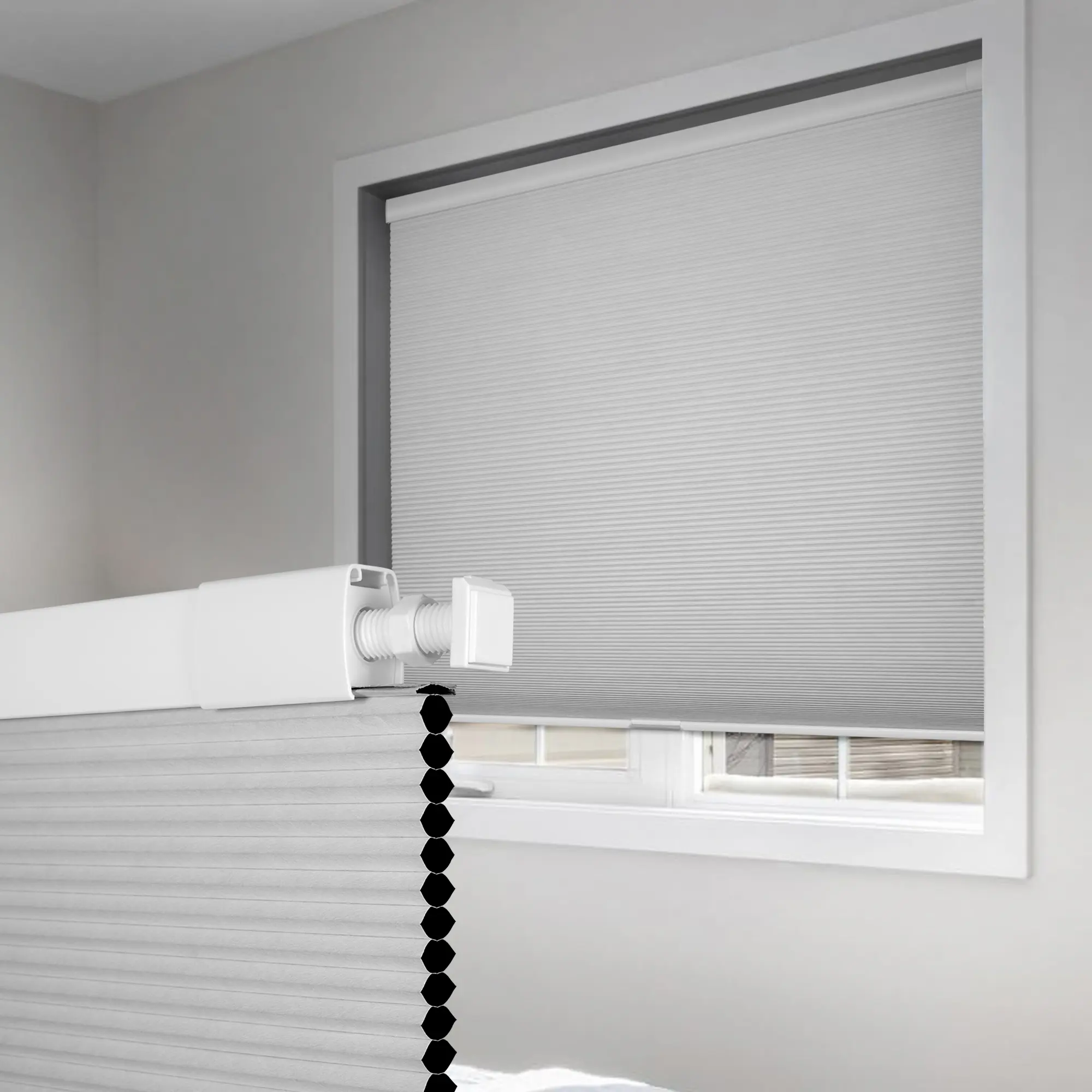 Pocageum cordless, no-drill honeycomb cellular blinds, 30.5–41.5 inches wide, 100% blackout & light filtering thermal insulated window shades, free stop, child safe
