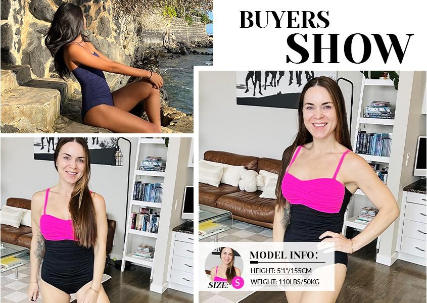 Yonique Womens Strapless One Piece Swimsuit Tummy Control Bandeau Bathing Suits Slimming Twist Front Swimwear for Beach Swimming Holiday Vacation