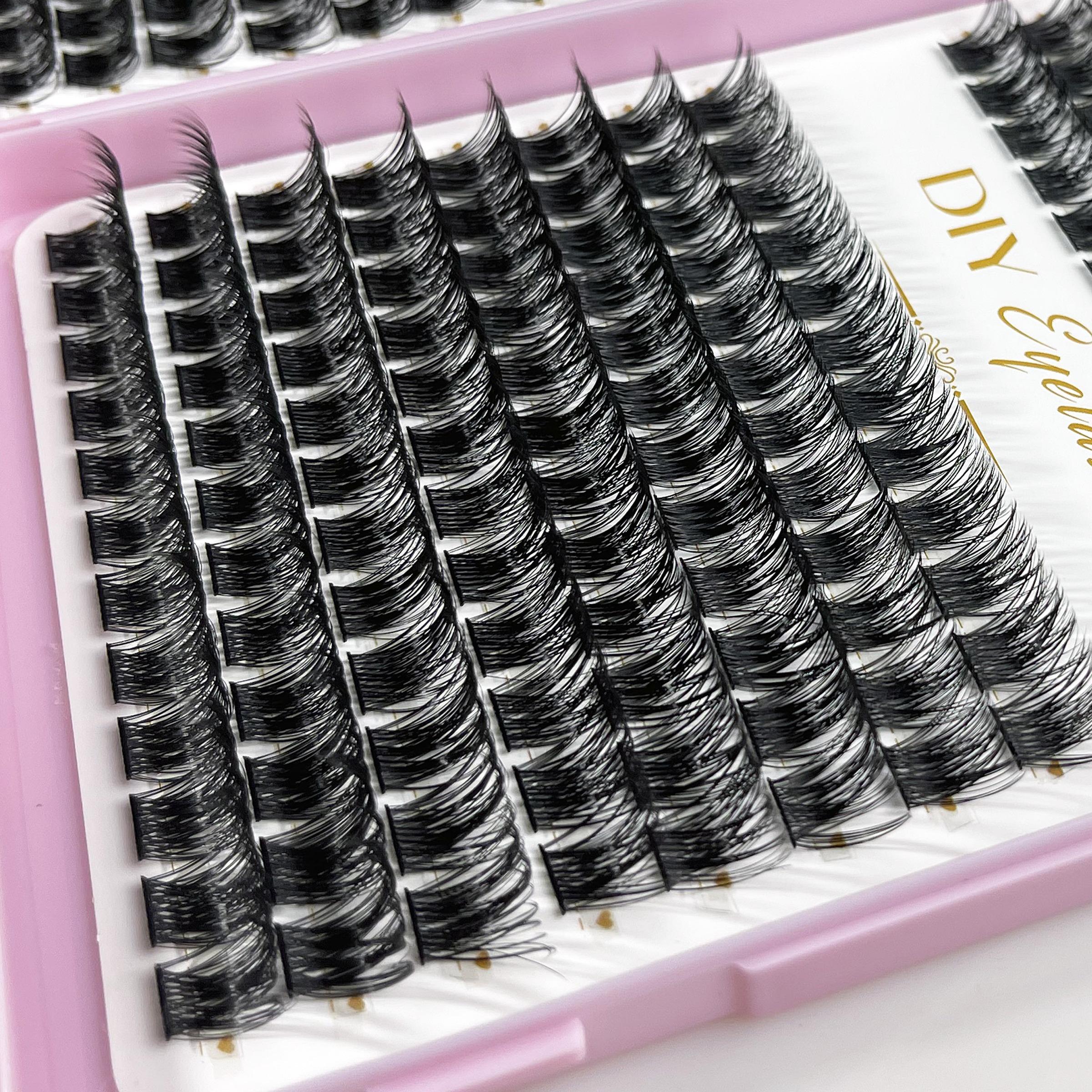 384 Cluster Independent Eyelash Set Natural 3D False Lashes Segmented Extension Kit 8mm-16mm Mixed Lashes DIY Eyelash Extensions Suitable for Women and Girls