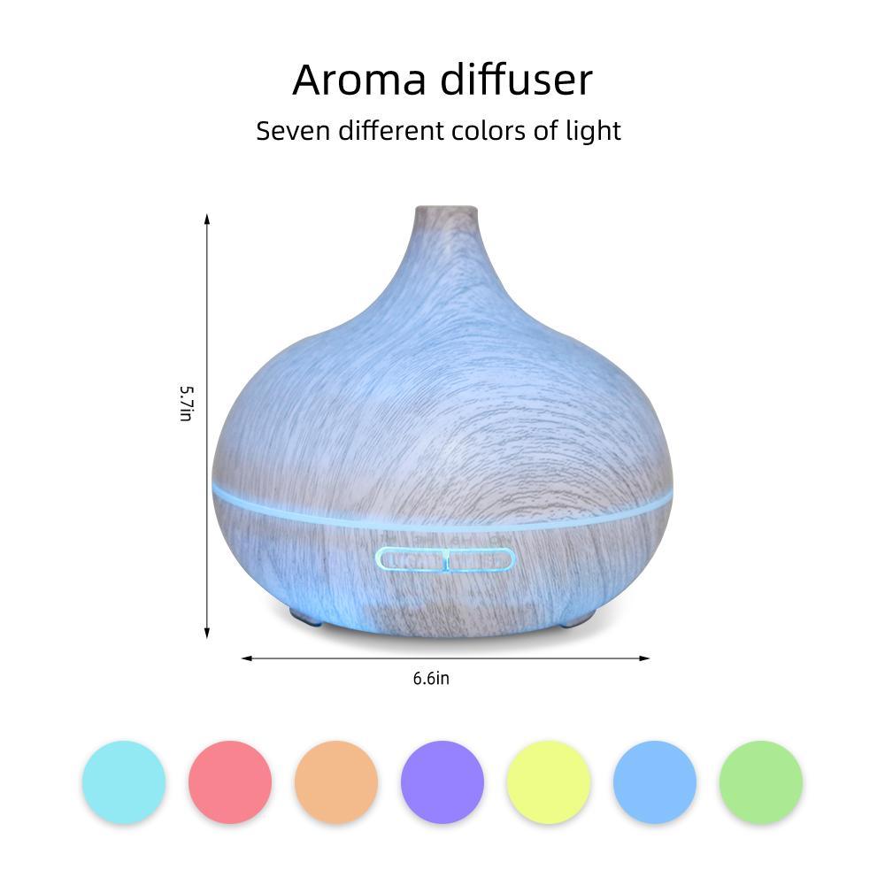 SRH 2 PCS 550ml Cool Mist Essential Oil Diffuser and Humidifier with Auto Shut-Off Remote Control 7 Color LED Lights Soundwave Tech for Home Bedroom Office pro vir tec large fog colorful  vintage commercial branch tube w rain sound tabletop mode