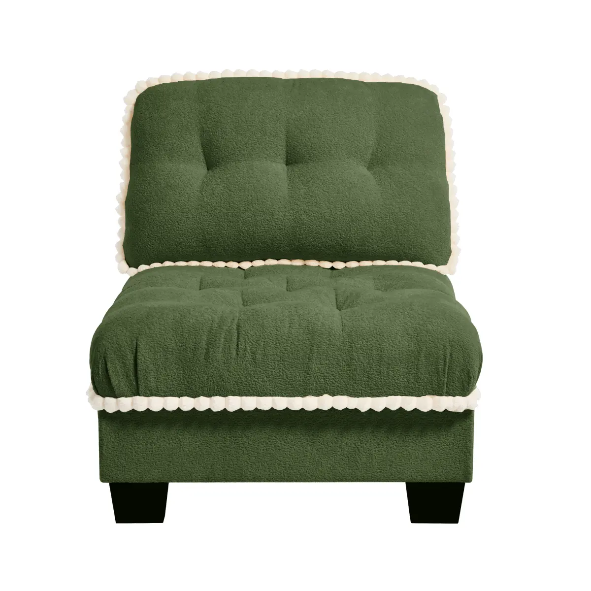 Armless Sofa Chenille -Green Armless Sofa Chenille -Green