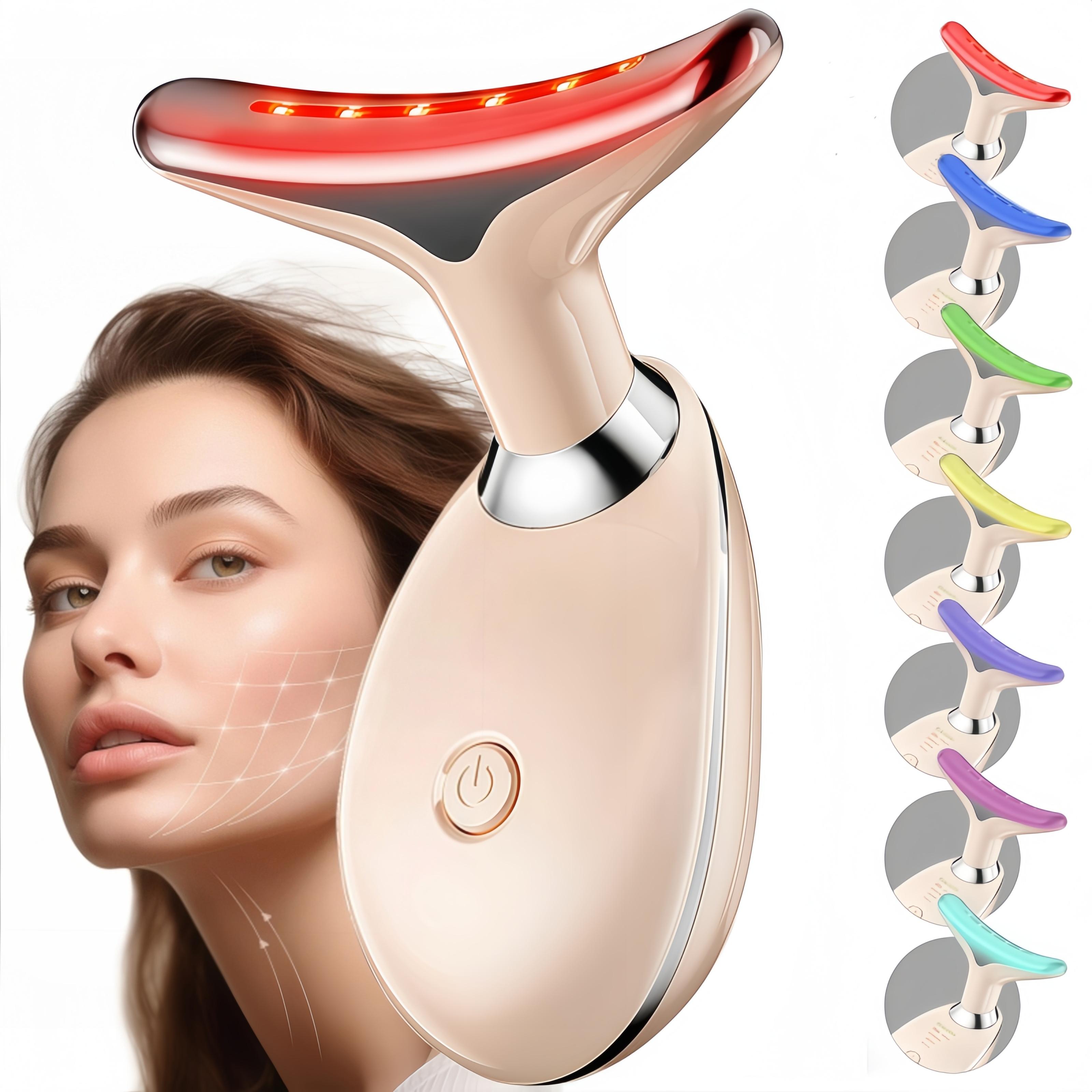 Rechargeable facial and neck massager - beauty personal care product - neck anti-wrinkle beauty equipment - facial phototherapy skin tightening machine - lifting and tightening massager - rejuvenating and reducing wrinkles and cleaning heating multi-funct