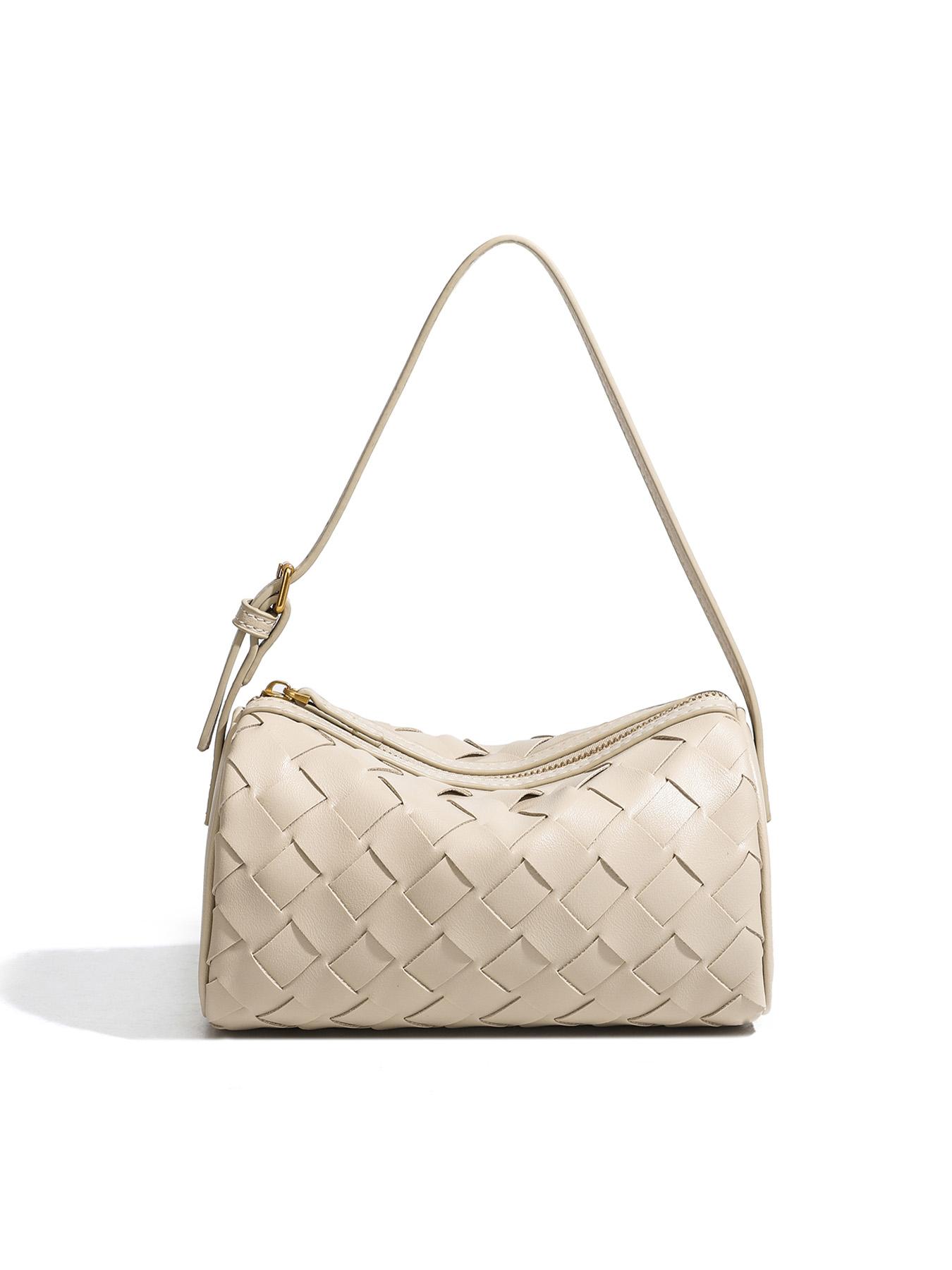 Lazy Person Underarm Bag, Patchwork Woven Small Square Bag, Versatile and Bright, Unique Luxury Underarm Shoulder Bag, Simple Crossbody Handbag