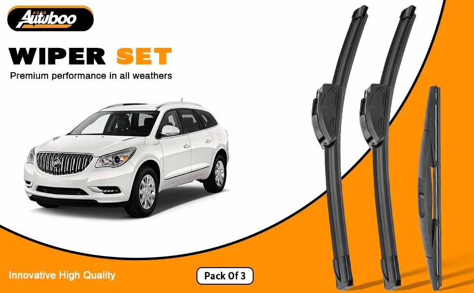 3 Wiper Blades Replacement for Toyota,Original Equipment Replacement Quiet & Stable All-Season Performance Front and Rear Windshield Wiper Blade Car Parts Autos