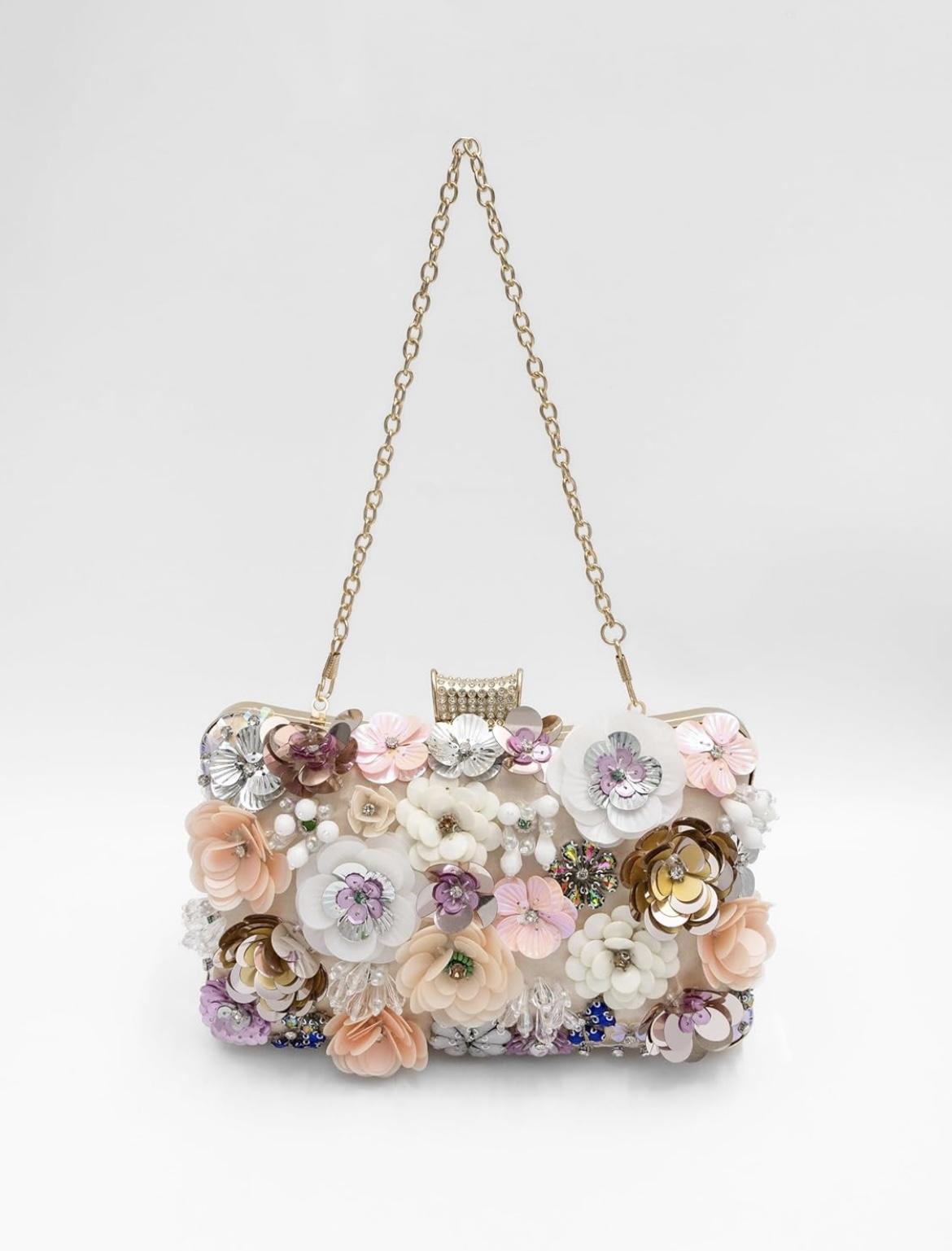 Handmade Beaded Embroidered Floral Clutch Bag, Woman Handbag,Elegant Evening Accessory, Christmas Eve Essentials,Christmas Gifts for Her,Luxury Party Purse, Women's New Year Gift, Valentine's Day Present，Graduation present.