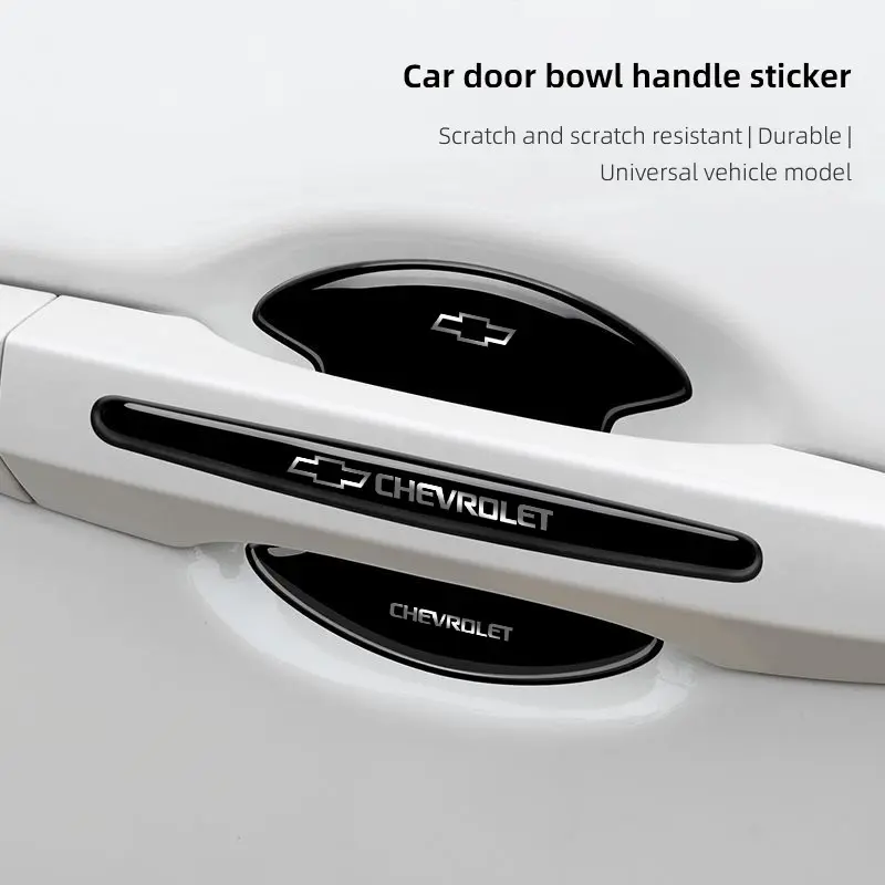 Car Door Handle Protector Anti-Scratch Door Bowl Sticker Auto Exterior Decoration Accessories For Chevrolet Corvette Montana TrailBlazer Silverado Traverse Camaro Suburban Equinox Bolt Cruze Malibu Colorado Trax SS Spark Captiva Onix Spin Impala Cobalt