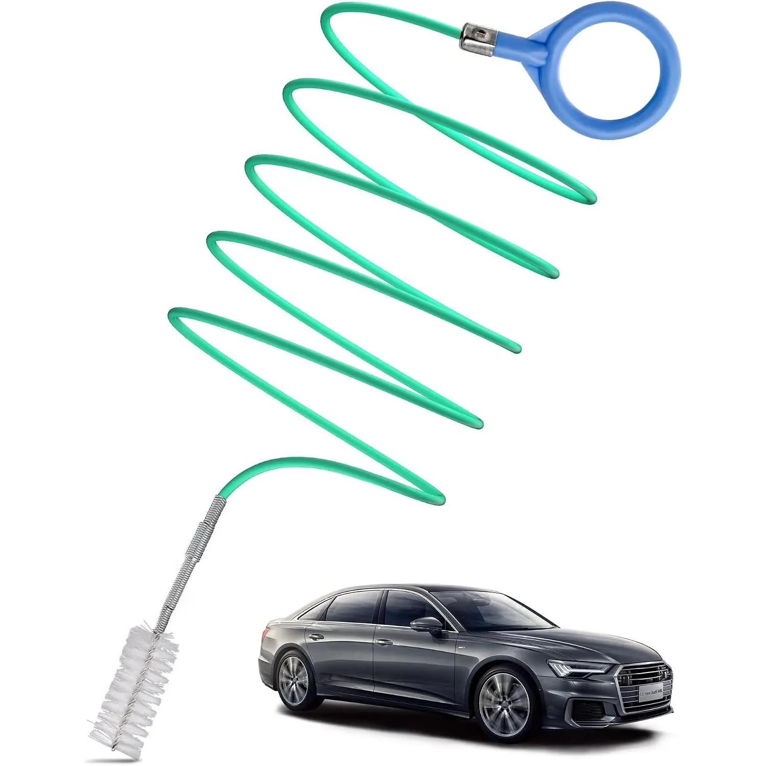 Auto Sunroof Drain Cleaning Tool | 120 Inch Flexible Pipe Brush, PVC Hose, Nylon Bristles,  Sunroof, Windshield Wiper Drain Hole