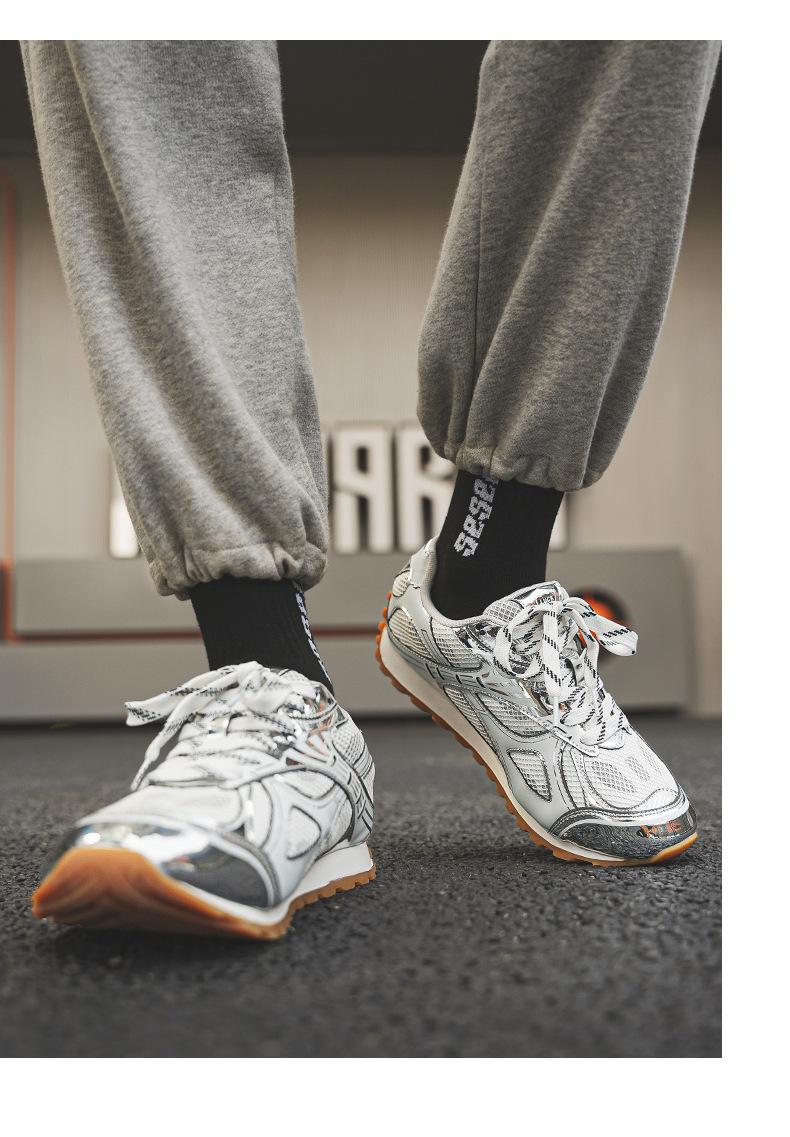 Bestselling Silver Chunky Sneakers for Women, New Summer Style, Thick-Soled Height-Increasing, Retro Breathable Mesh Sports Shoes for Men Silver Mesh Sneakers That Go With Every Outfit  Obsessed!