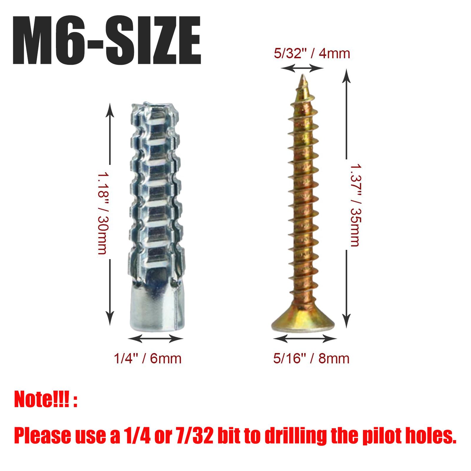 50 Counts Metal Expansion Screws,Heavy Duty Hollow Wall Anchors with Screws,Ldeal for Concrete Wall,Loose Hinge Hole Repair Kits,Hollow-Wall,Wooden Wall and Hinge Hole Repair.