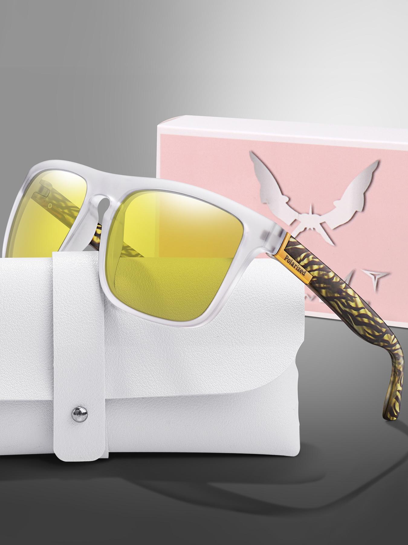 Classic Polarized Sunglasses with Case and Gift Packaging, Stylish UV Protection Eyewear, Vintage Square Frame for Daily Use, Perfect for Outdoor Activities, Great Gifts for Christmas, Valentine's Day, and Mother's Day, Trendy Vintage Sunglasses