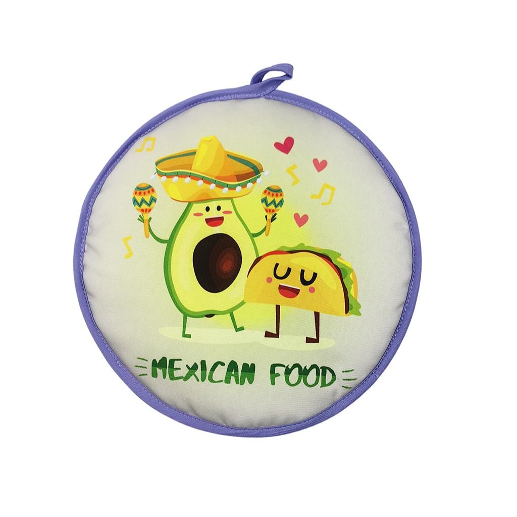 1pcs Mexican Thickened Corn Tortilla Insulated Bag, Pure Cotton Round Bread Carrier, Home Use Takeout Bag, Cross-Border Food Storage