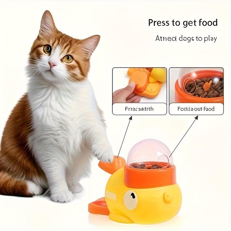 Duck Pet Intelligence Toy, Interactive Cat Feeding Toy, Durable Easy Clean, Transparent Lid Design, Indoor Outdoor Game & Training Tool
