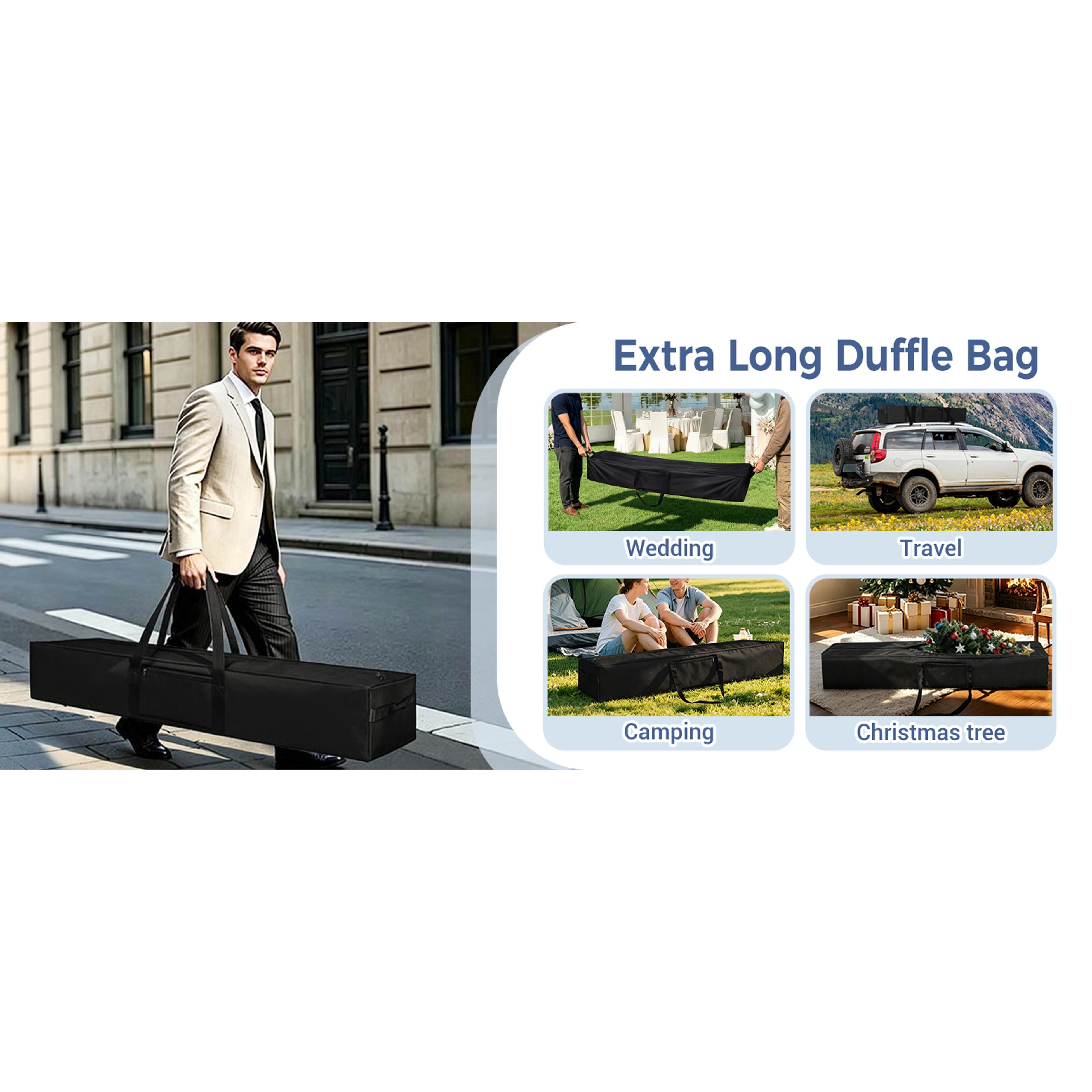 Extra Large Tent Storage Bag 83"x16"x12" - 260L Heavy Duty Waterproof Duffle Bag for Tent Poles, Canopy, Hammock, Tripod, Fishing Gear, Sports Equipment & Outdoor Moving, Black