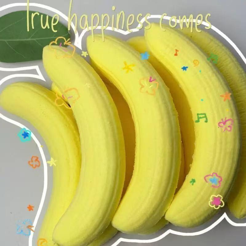 4 Realistic Soft Bananas, Non-Toxic Safe, Party Prank Items, Banana Decorations, Restaurant Kitchen Fruit Props