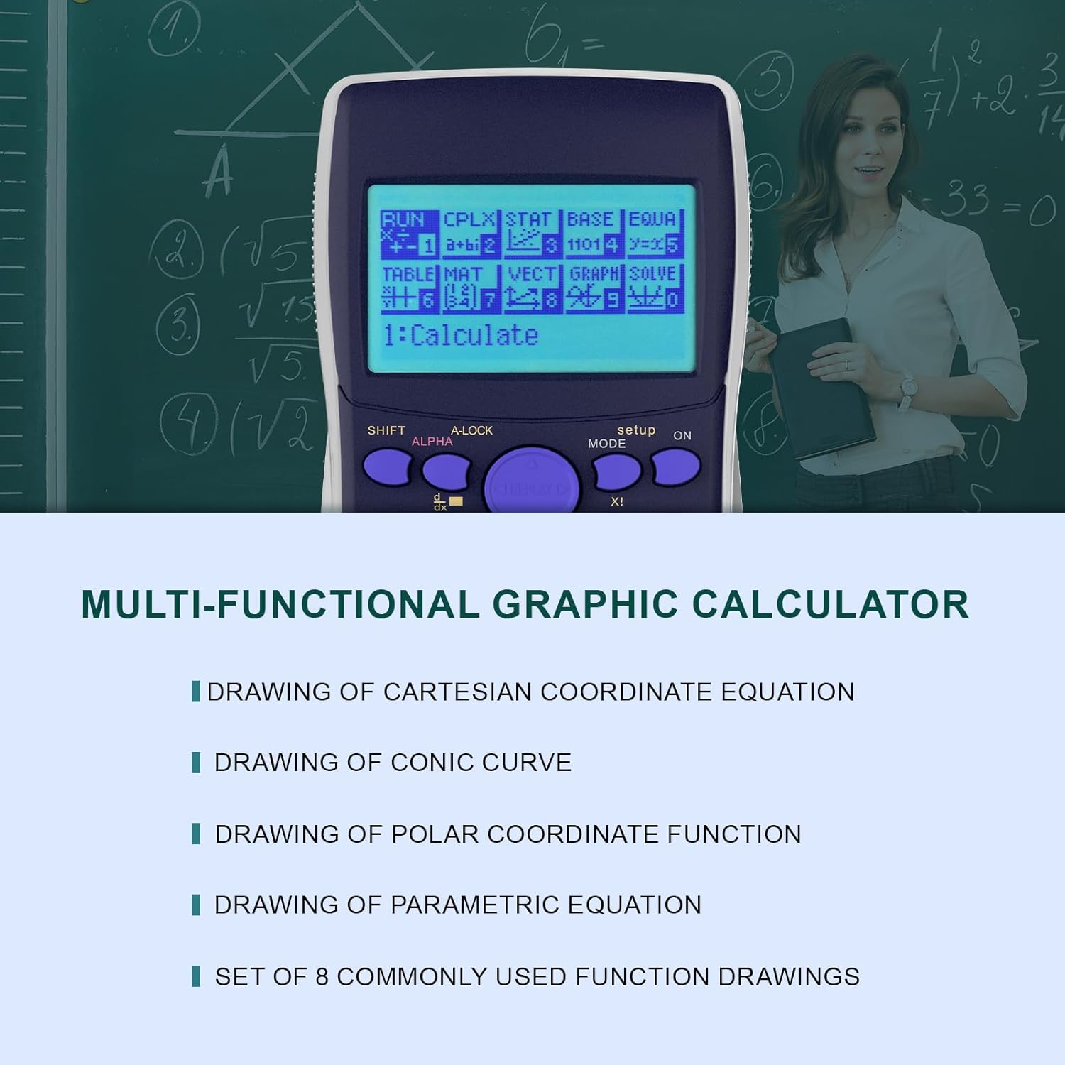 Graphing Calculator, Scientific Calculators 10 Modes /4 Graphing Functions,Desktop Math Calculator for College Students,School Supplies for Middle High School Teachers Office