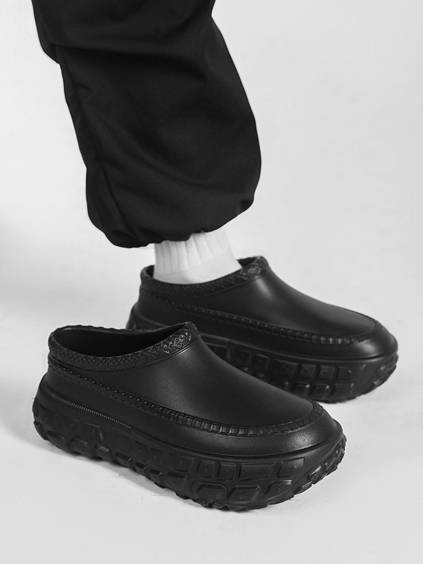 Unisex Thick Sole Casual Shoes, Anti-Slip Waterproof Eva Material, Simple Trendy Style, Comfortable Textile Lining, Ideal for Daily Wear, Casual Slip On