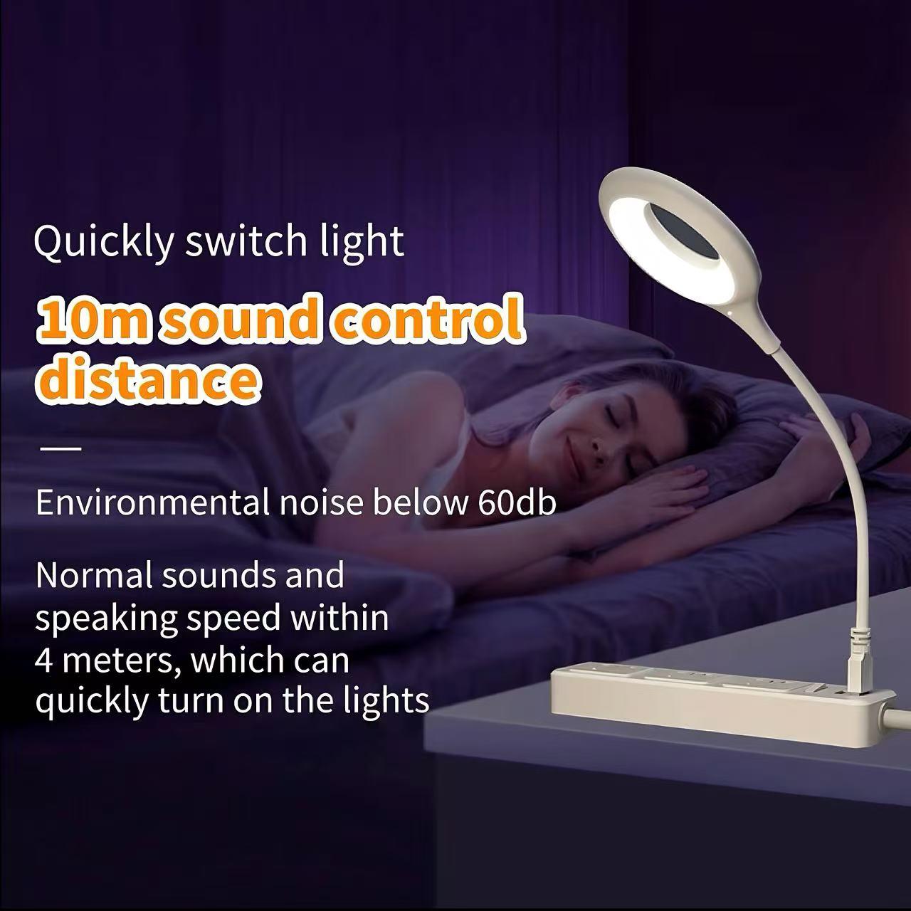 2pcs Smart Voice-Controlled Light, Multifunctional Lighting, No Bluetooth Required, Three Lighting Modes, Five Brightness Levels, Plug-and-Play, Portable USB Light, Gooseneck LED Light, Hands-Free, Night Light, Ideal for Bedrooms, Reading, gift