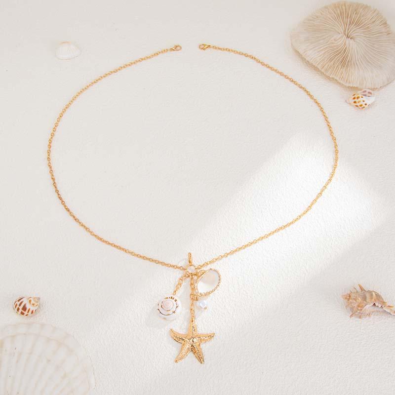 Sexy Metal Pearl Shell Pendant Chest Chain for Women Girls Fashion Gold Color Sun Multilayer Tassel Body Chain Bikini Jewelry