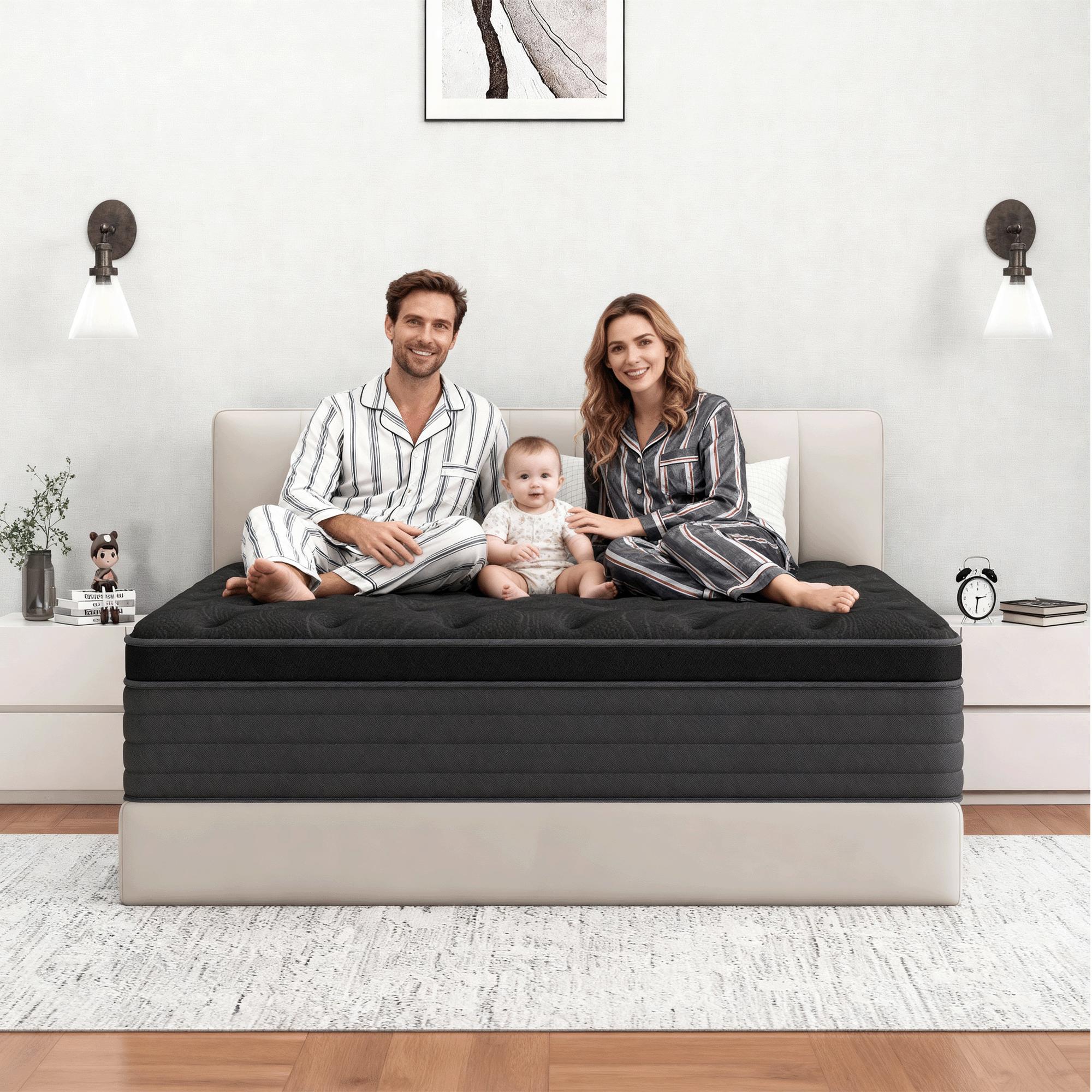 mattress queen size mattress 12/14 Inch Twin, Full, Queen, King Mattress Memory Foam And Spring, Hybrid MattressMedium Firmness, Lumbar Support, For Home Rooms Hotels, Boxed Halloween ChristmasGift Furniture Ergonomic queen size mattress Interior Modern