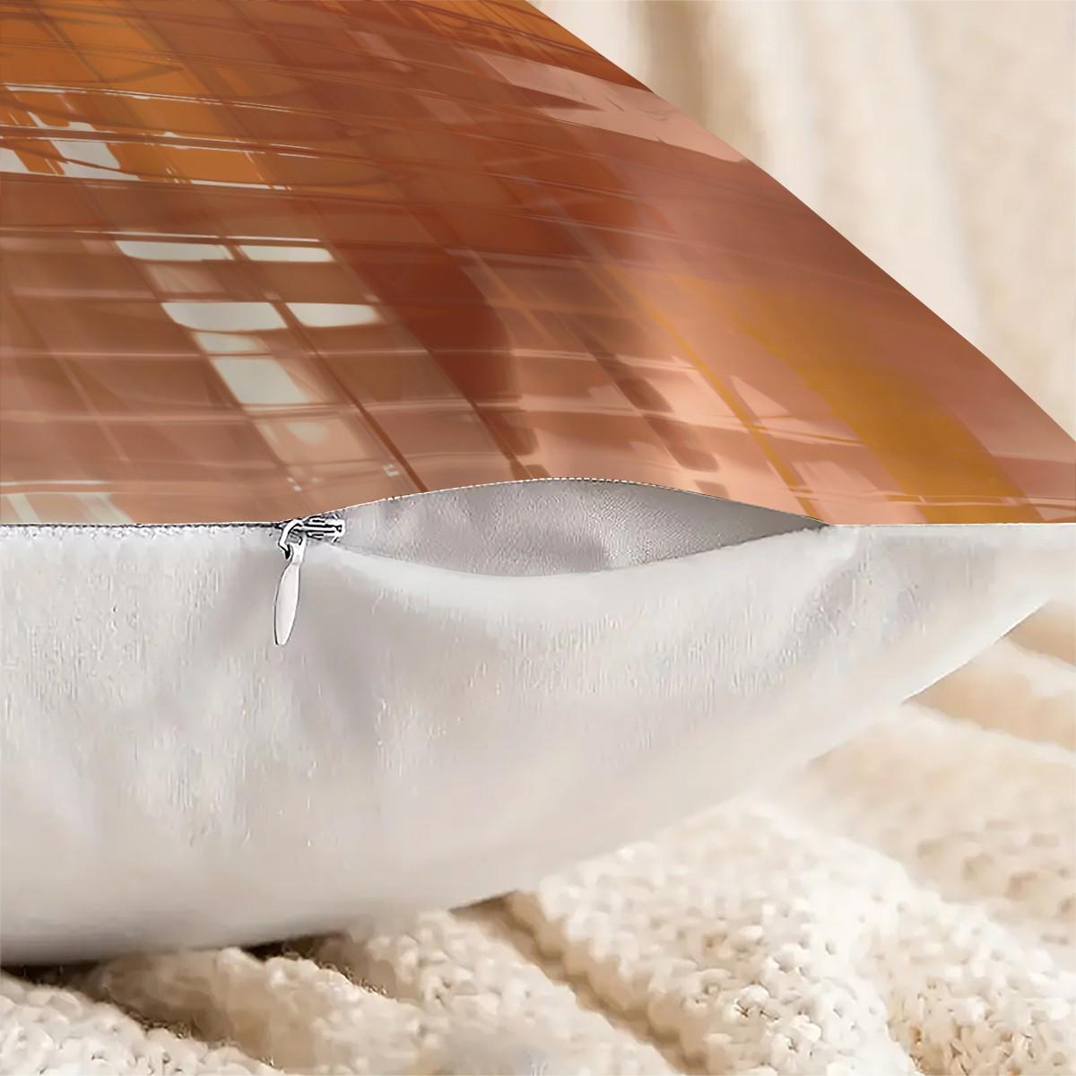 Orange Abstract Brush Stroke Throw Pillow, Modern Art Cushion, Boho Aesthetic Accent Pillow (Includes Pillow Core), Decorative Pillow for Bedroom, Sofa & Dorm