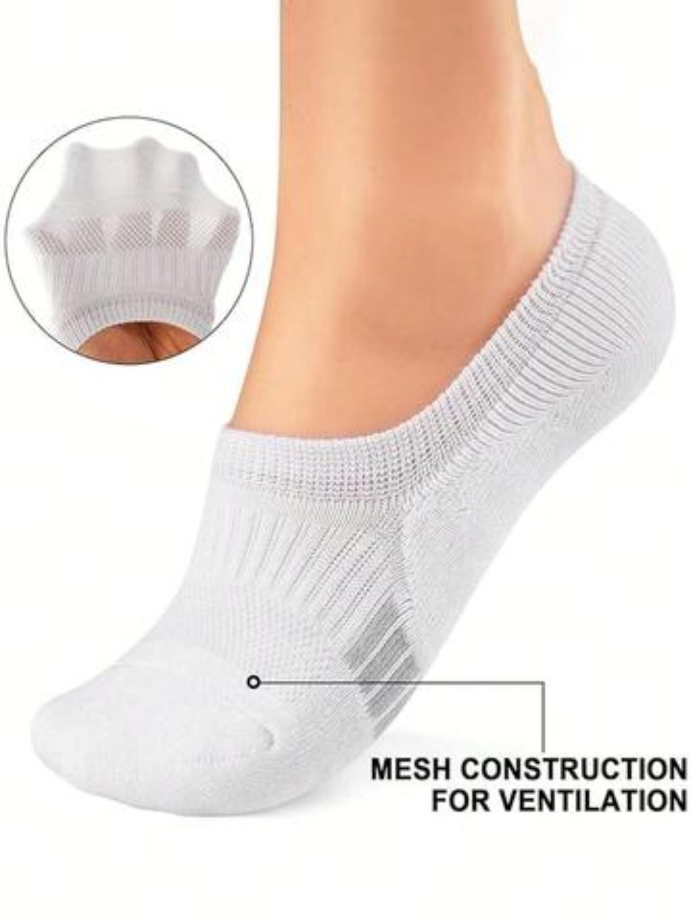 5 Pairs Women's Summer Thin Crew Socks, Breathable Mesh Low Top Athletic Socks, Non-Slip Comfortable Socks for Fitness & Daily Wear