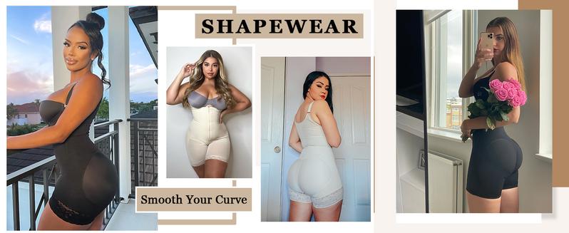 YIANNA Fajas Colombianas Shapewear for Women Tummy Control Shapewear Butt Lifter Bodysuit